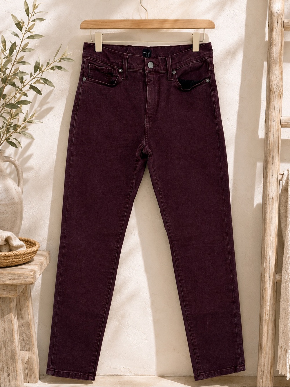 ✨ GAP Burgundy Wine Skinny Jeans Mid Rise Stretch Denim Size 29 ✨